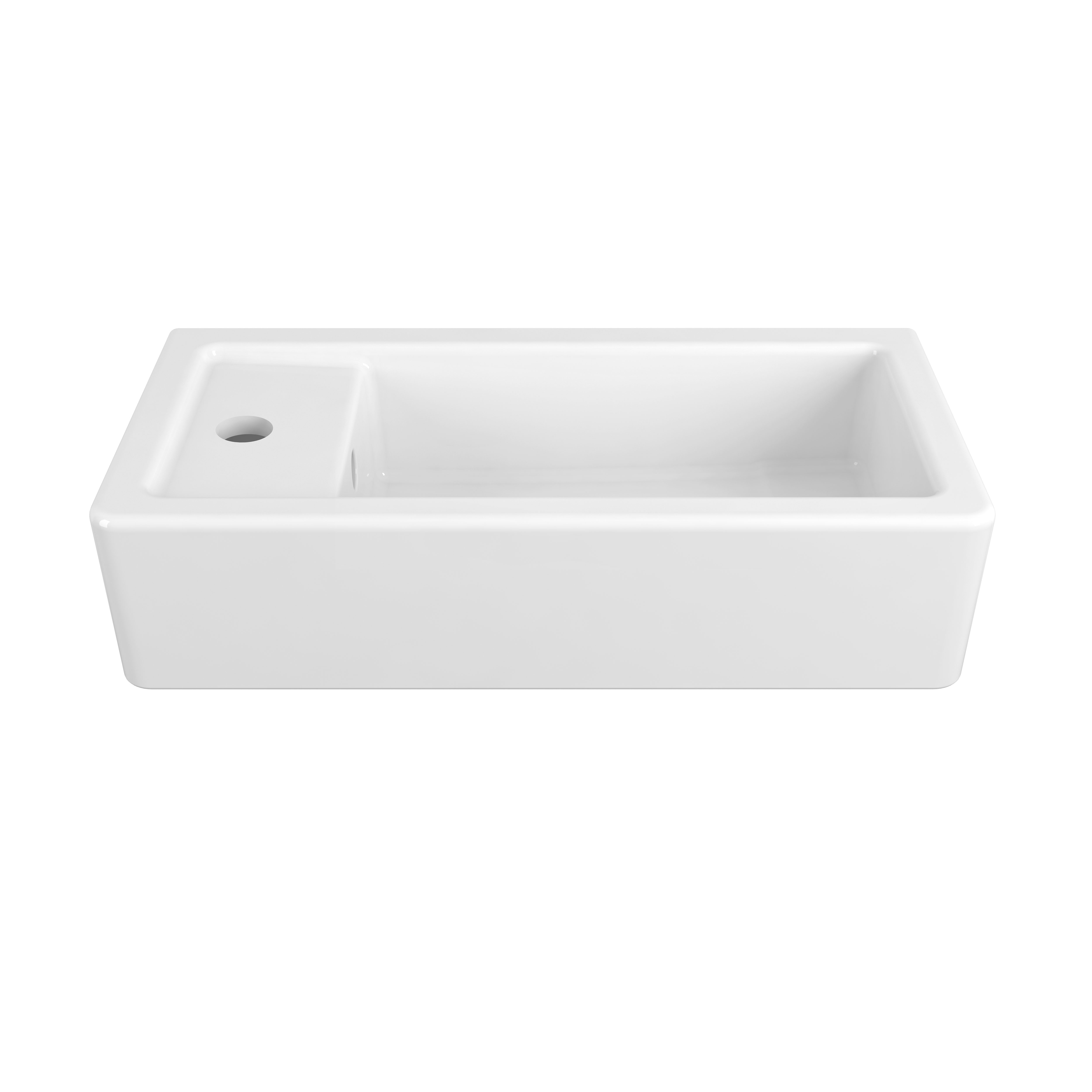 Cossu® Wall-Hung Sink, 1-Hole with Left-Hand Drain